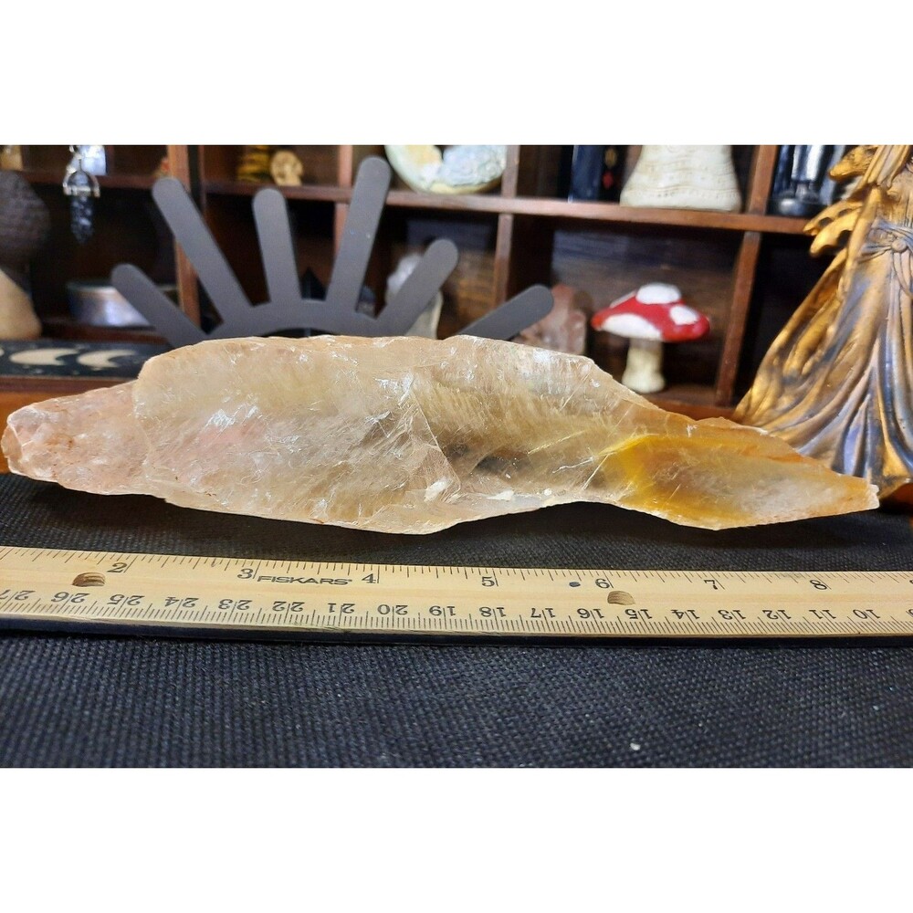 XL 1.52lb Gold Phantom Selenite Crystal Cabinet Specimen